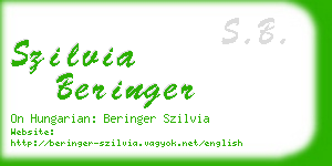 szilvia beringer business card